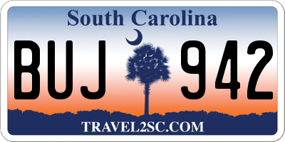 SC license plate BUJ942