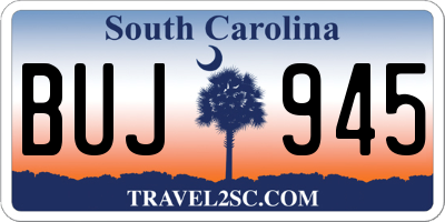 SC license plate BUJ945