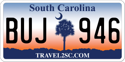 SC license plate BUJ946