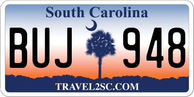 SC license plate BUJ948