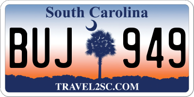 SC license plate BUJ949