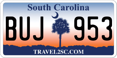 SC license plate BUJ953