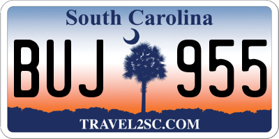 SC license plate BUJ955