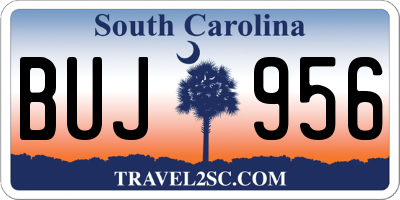 SC license plate BUJ956