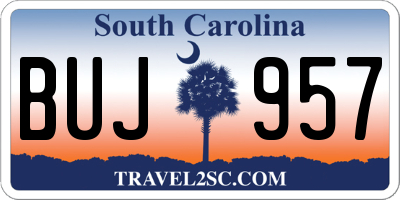 SC license plate BUJ957