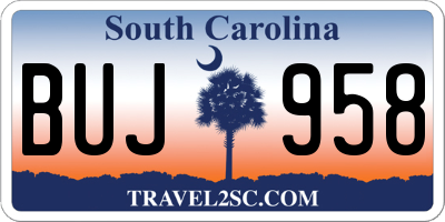 SC license plate BUJ958
