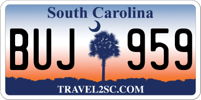 SC license plate BUJ959