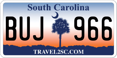 SC license plate BUJ966