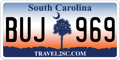 SC license plate BUJ969