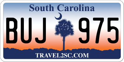 SC license plate BUJ975