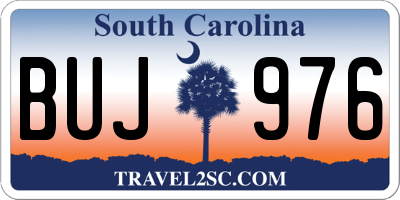 SC license plate BUJ976