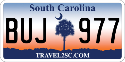 SC license plate BUJ977