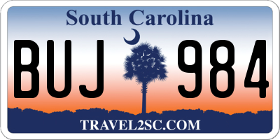 SC license plate BUJ984