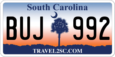 SC license plate BUJ992