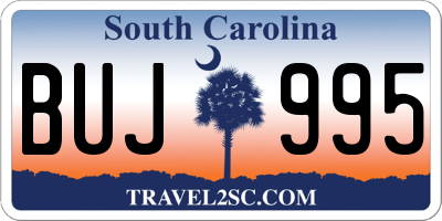 SC license plate BUJ995