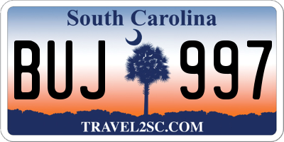 SC license plate BUJ997