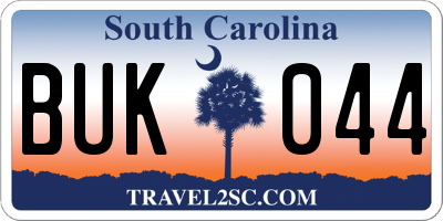 SC license plate BUK044