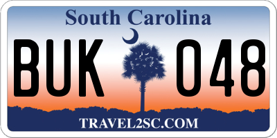 SC license plate BUK048
