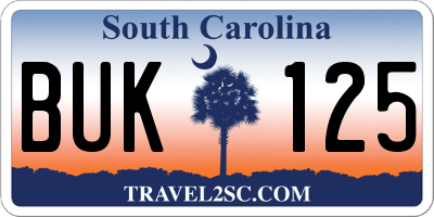 SC license plate BUK125