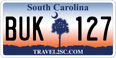 SC license plate BUK127