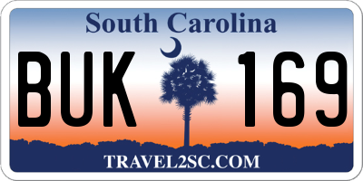 SC license plate BUK169
