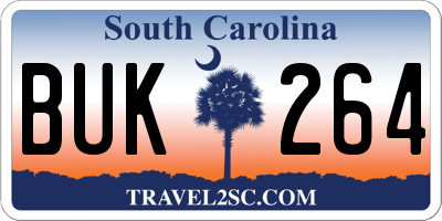 SC license plate BUK264