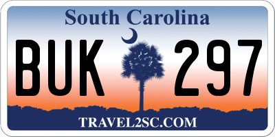SC license plate BUK297