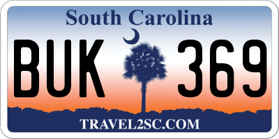 SC license plate BUK369