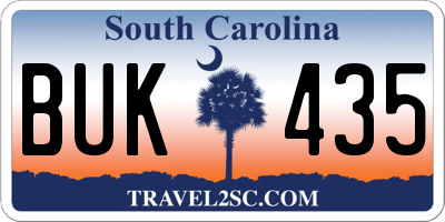 SC license plate BUK435