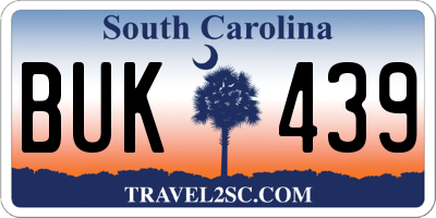SC license plate BUK439