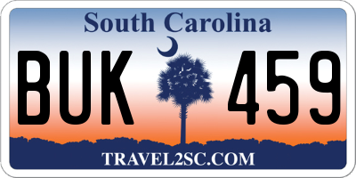 SC license plate BUK459