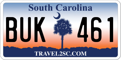 SC license plate BUK461