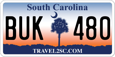 SC license plate BUK480