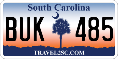 SC license plate BUK485