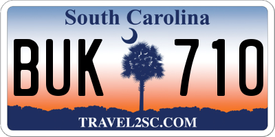 SC license plate BUK710