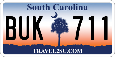SC license plate BUK711