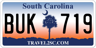 SC license plate BUK719