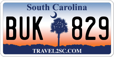 SC license plate BUK829