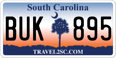 SC license plate BUK895