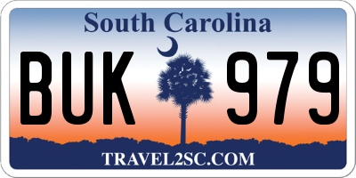 SC license plate BUK979