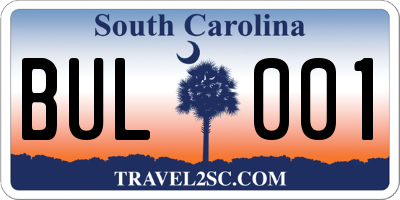 SC license plate BUL001