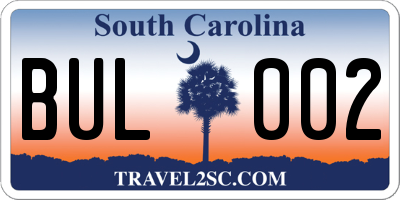 SC license plate BUL002