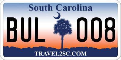 SC license plate BUL008