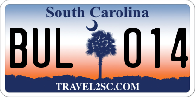 SC license plate BUL014