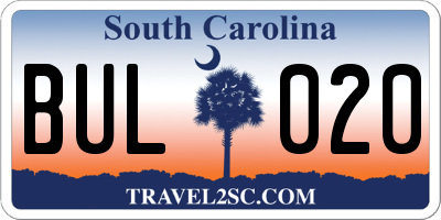 SC license plate BUL020