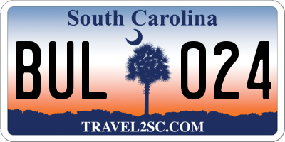 SC license plate BUL024