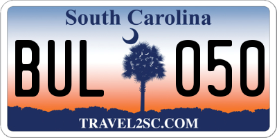 SC license plate BUL050