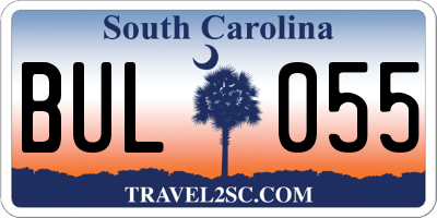 SC license plate BUL055