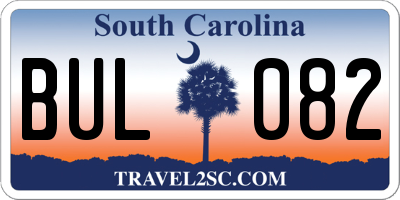 SC license plate BUL082