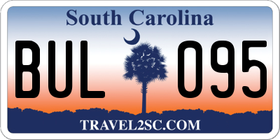 SC license plate BUL095